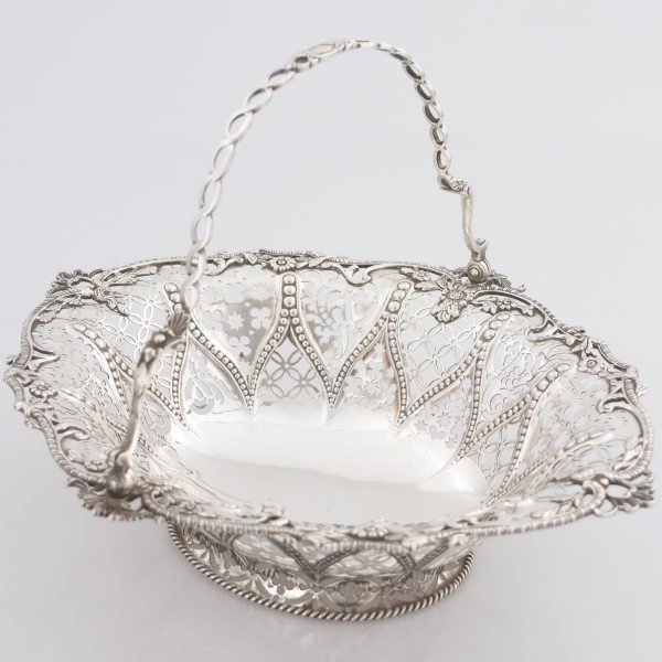 A Victorian sterling silver basket, James Aldridge, London, 1853