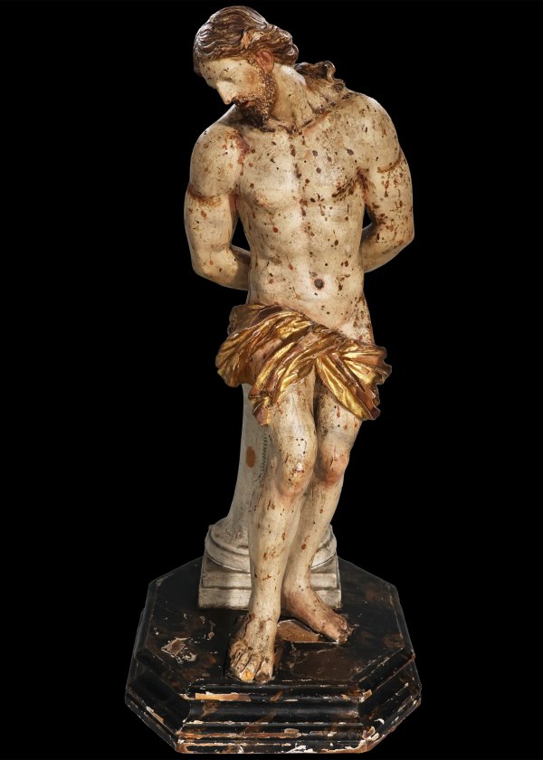 Christ at the column, polychrome poplar wood, North Italy, 17th century