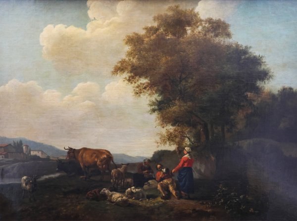 Hendrick Mommers attr., Pastoral scene, oil on canvas