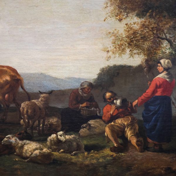 Hendrick Mommers attr., Pastorale, olio su tela