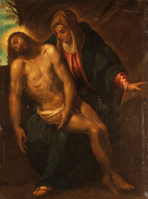 Jacopo Negretti detto Palma il Giovane attr., Venezia 1549 – Venezia 1628; Pietà; olio su tela