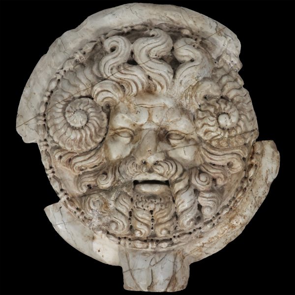 Oscillum, Jupiter and Medusa, statuary marble, 18th century