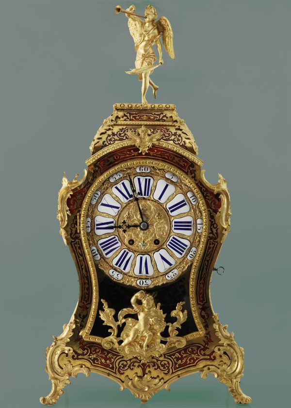 A French pendulum clock, decorated in the manner of Boulle, H&F from Paris, 19th century