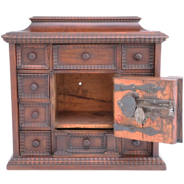 An Italian walnut wood small cabinet, 18th century