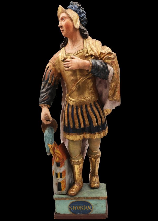 Saint Florian, polychrome poplar wood, Central Europe, 18th century