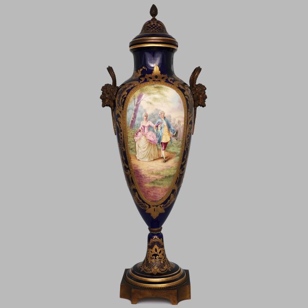 A French vase, gilt-bronze mounted. Signed Rip. Late 19th century, early 20th century